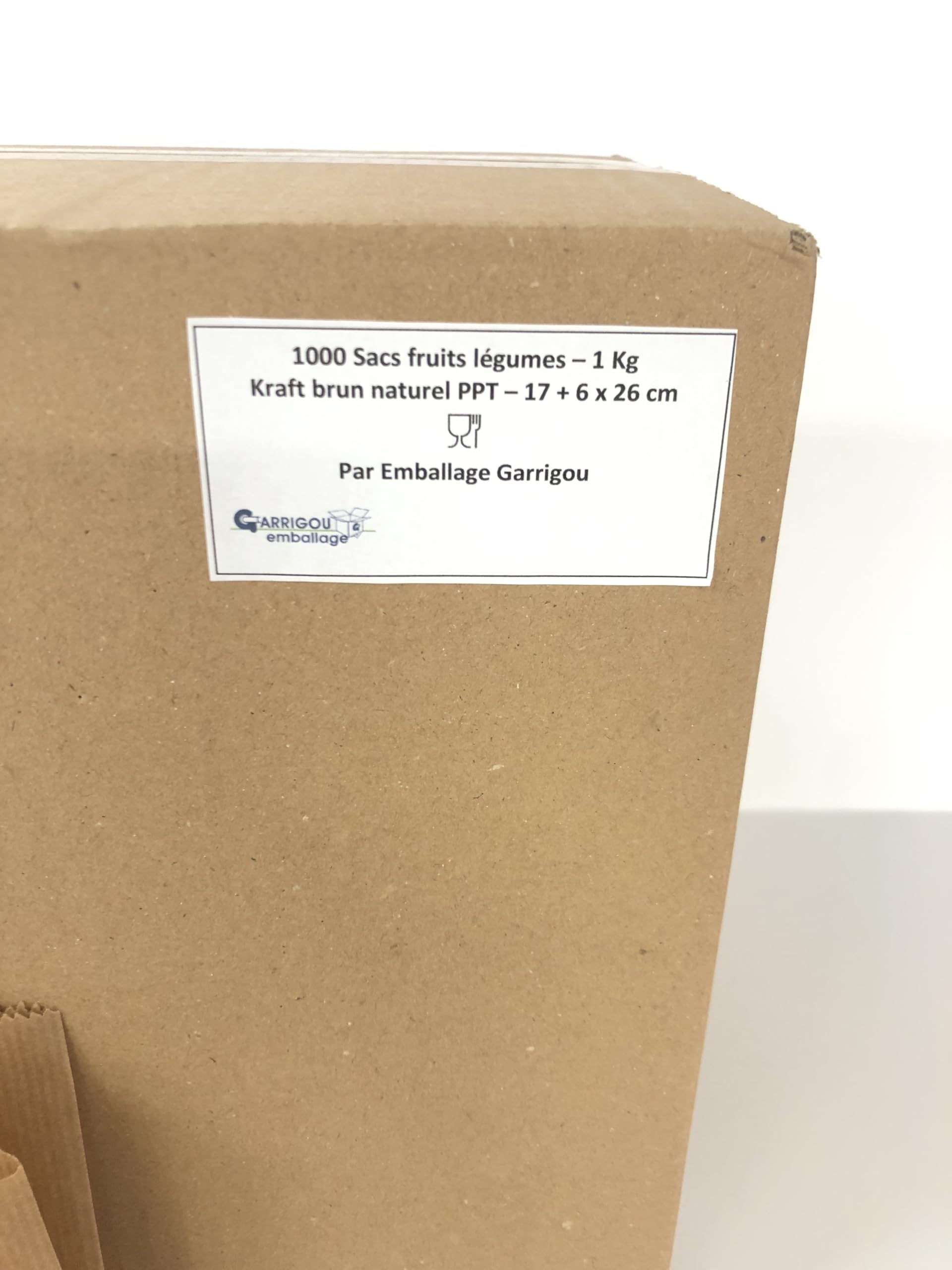 Sac Croissant Kraft Brun Brioche 260 85x350mm Par 1000 Pièces