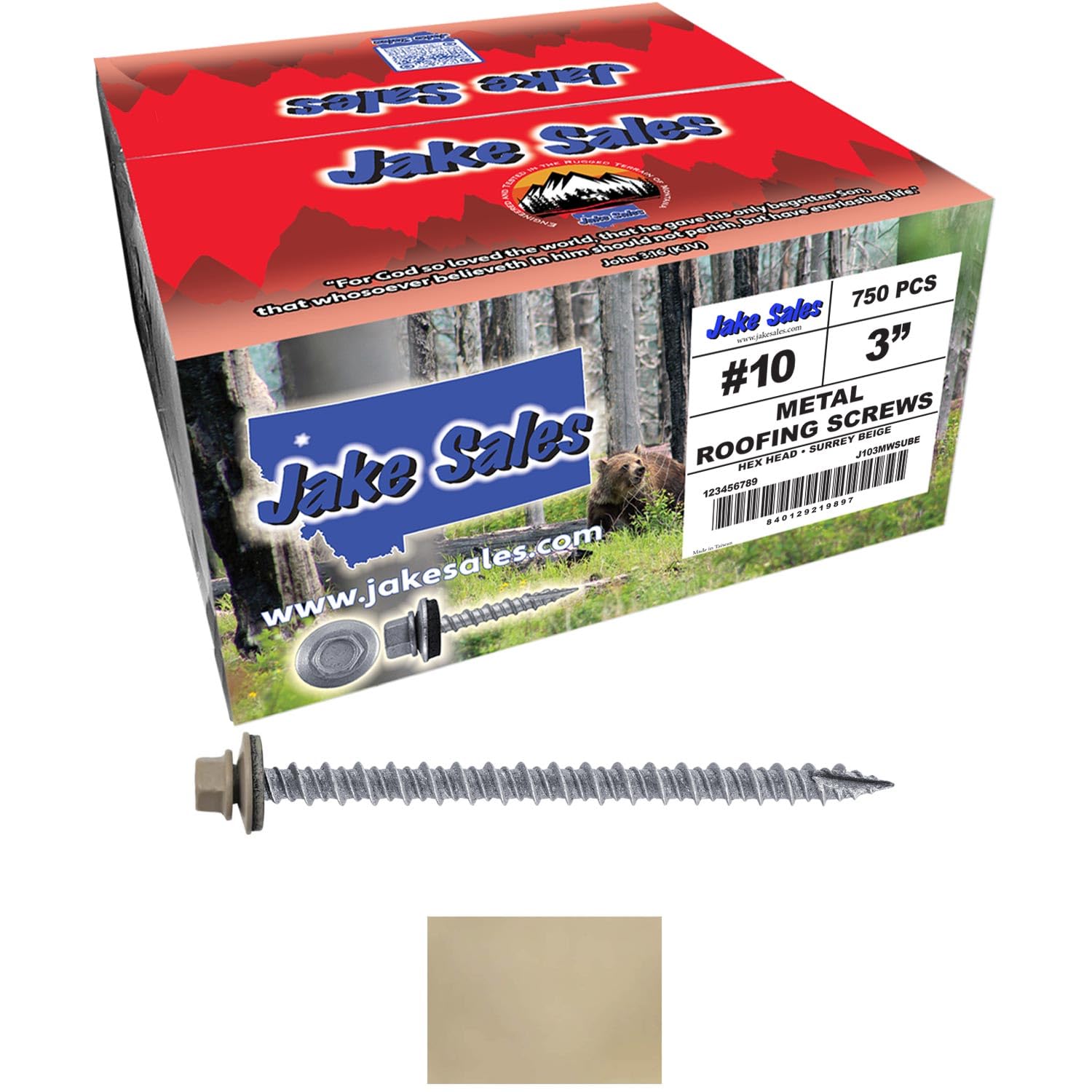 Charcoal Metal Roofing Screws - 10 Pack -28