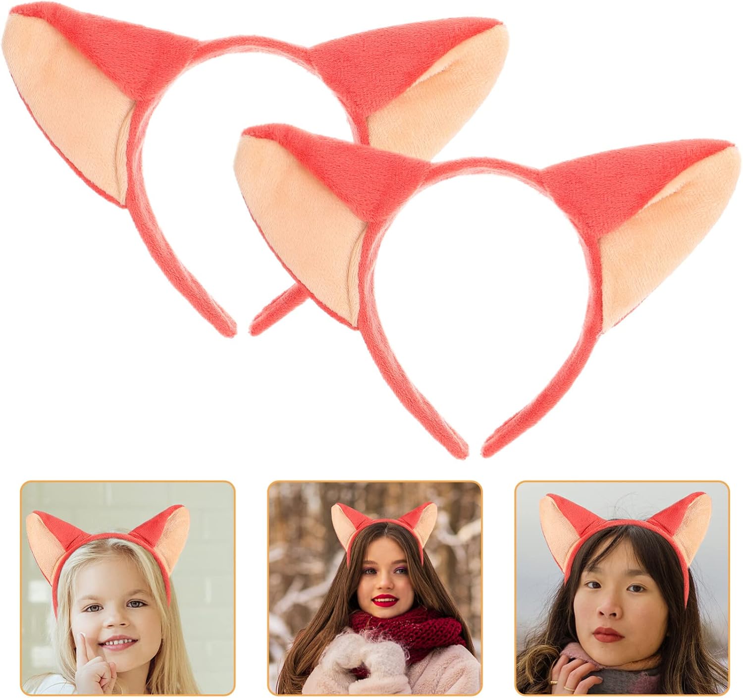 Kichvoe 5Pcs Foxes Ears Headband: Cartoon Fox Halloween Hair Hoops Animal Ear Headband for Fancy Dress Holiday Cosplay
