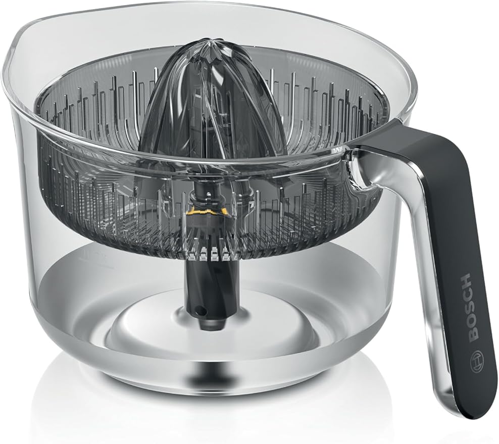Bosch Exprimidor de cítricos MUZS68ZP para zumos frescos, vertedor, mango, recipiente para servir, apto para MUM Serie 8 Optimum y robot de cocina Serie 6