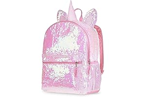 16" Pink Unicorn Backpack with Reversible Sequins for Girls 4-6
