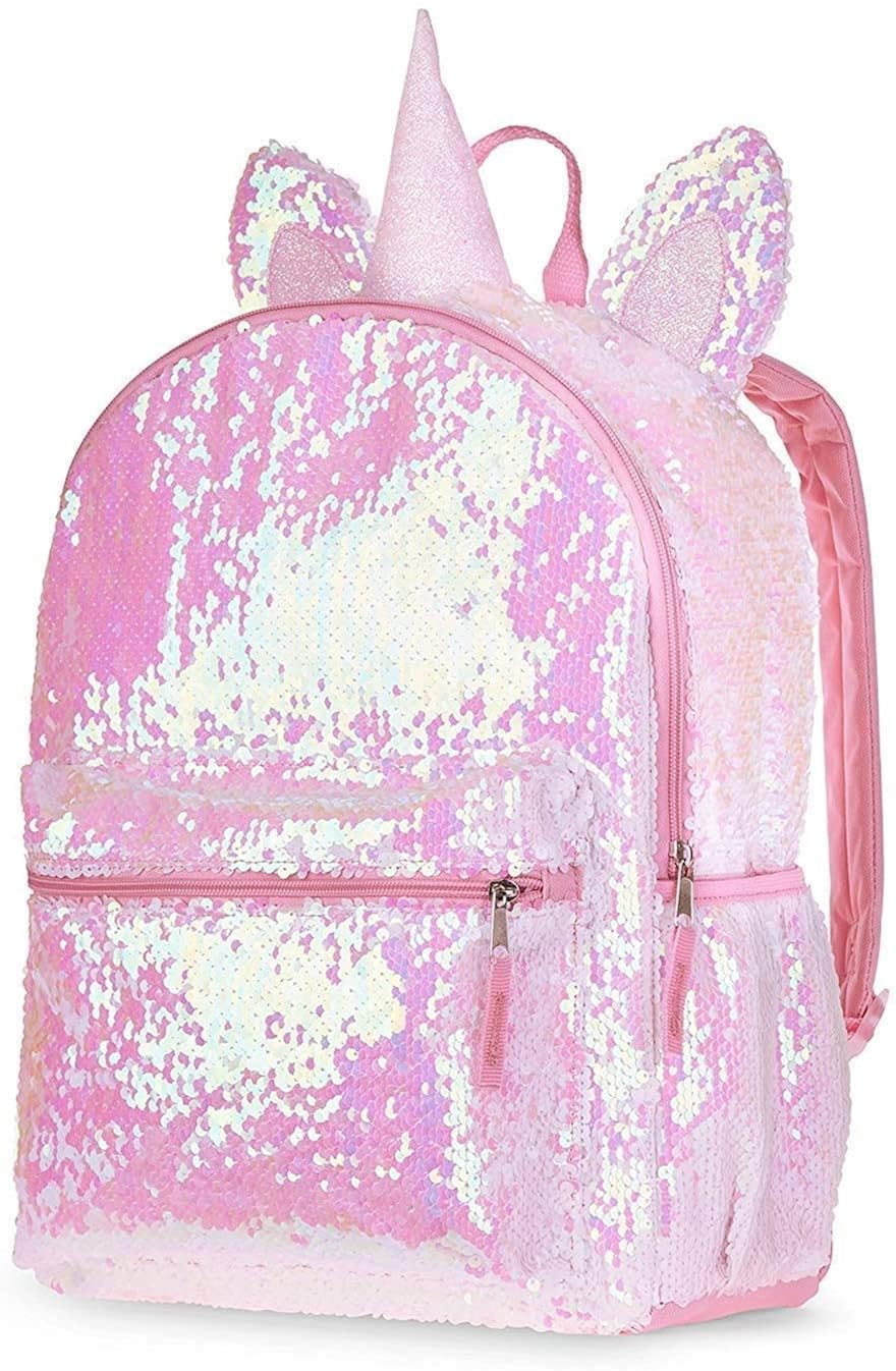 Unicorn Backpack for Girls Set 16" Pink Unicorn Sequin Backpack with