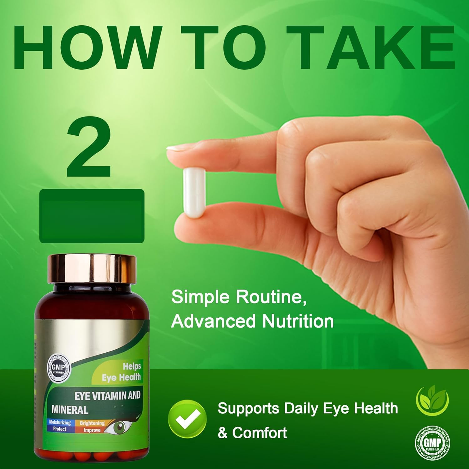Vitamine per gli occhi con luteina e zeaxantina | Creato con estratti vegetali naturali per un uso quotidiano incentrato sul benessere.