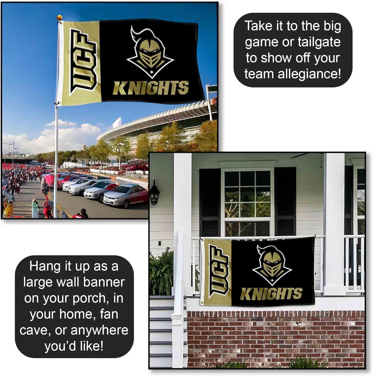College Flags & Banners Co. Central Florida Knights Wordmark Large Grommet Banner Flag - Image 4