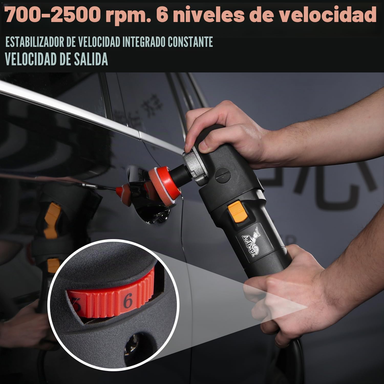 AUTIWOZ Mini máquina pulidora de coche, pequeña máquina pulidora rotativa