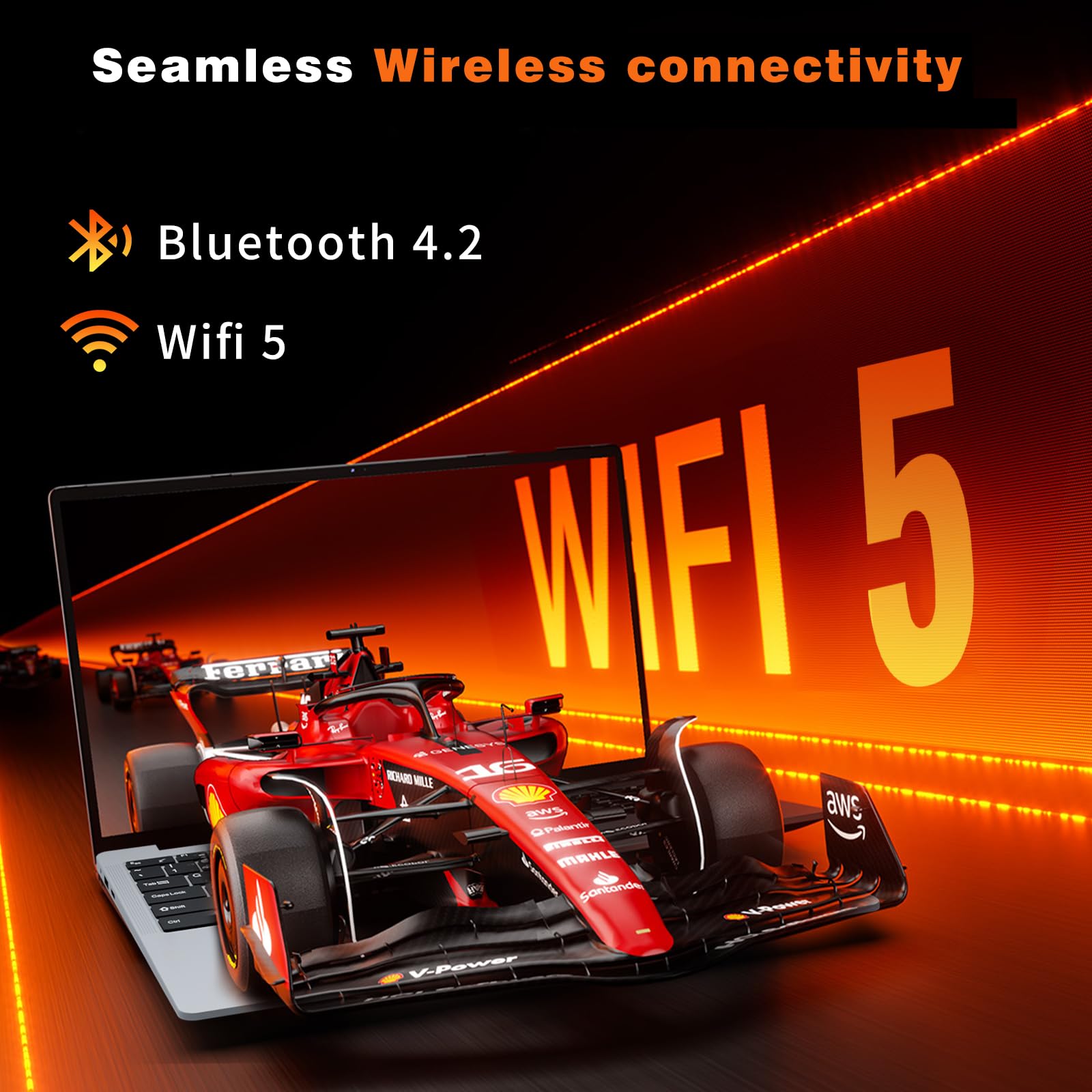 Notebook 15,6 Pollici, Win 11 Laptop 8GB LPDDR4 RAM 256GB SSD, PC Portatile Celeron N4000 CPU, Computer Portatile Schermo IPS FHD 1920*1080, WiFi5/Mini-HDMI/BT4.2/USB3.0/Webcam, Espansione SSD 1TB