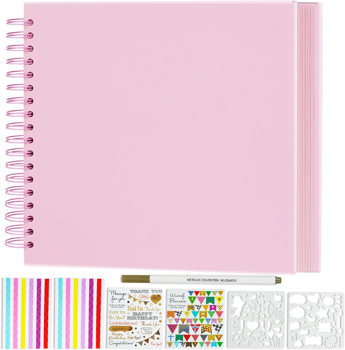 Artmag DIY Scrapbook Album 10 x 10 Inch Hardcover Kraft Blank Paper
