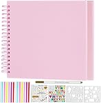 Artmag DIY Scrapbook Album 8 x 8 Inch Hardcover Kraft Blank Paper Scrap Book with 40 Sheets Memory Book for Family Wedding Photography Anniversary (Black)