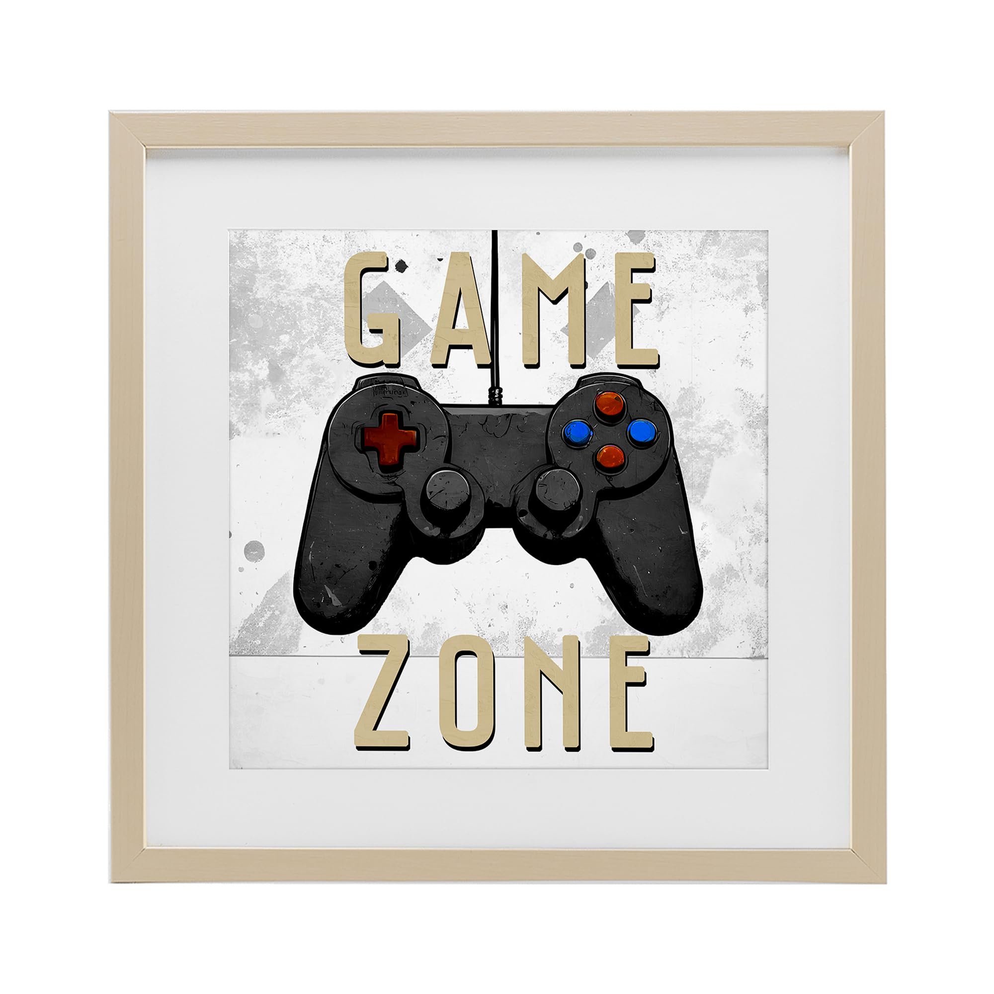 Stupell Industries Harvest Pine (Textured) 'Game Zone Control'| Framed Print Under Glass