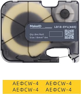 MakeID All-Weather PET Labels with Built-in Ribbon for Indoor/Outdoor General Identification and Equipment Labeling - for P31 Industrial Label Makers, 26.24ft/Roll