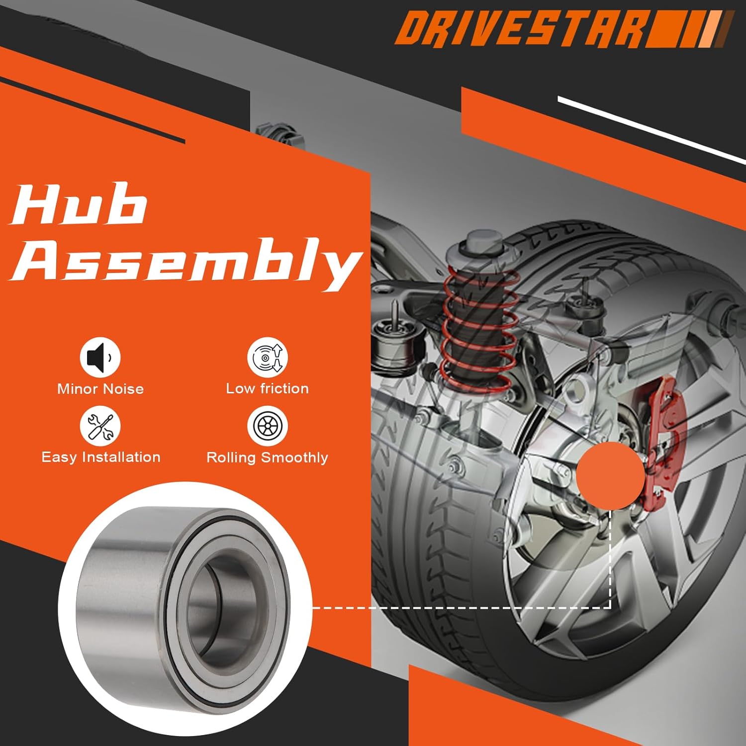 DRIVESTAR 510006 Front Left/Right Wheel Bearing Compatible with 92-03 Lexus ES300/RX300, Toyota Avalon/Camry/MR2 (Rear Side ONLY) for RAV4/Sienna/Solara - Image 2