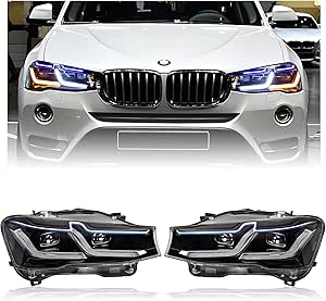 Amazon.com: Car LED Headlight Assembly Compatible With BMW X3 2014-2017 ...