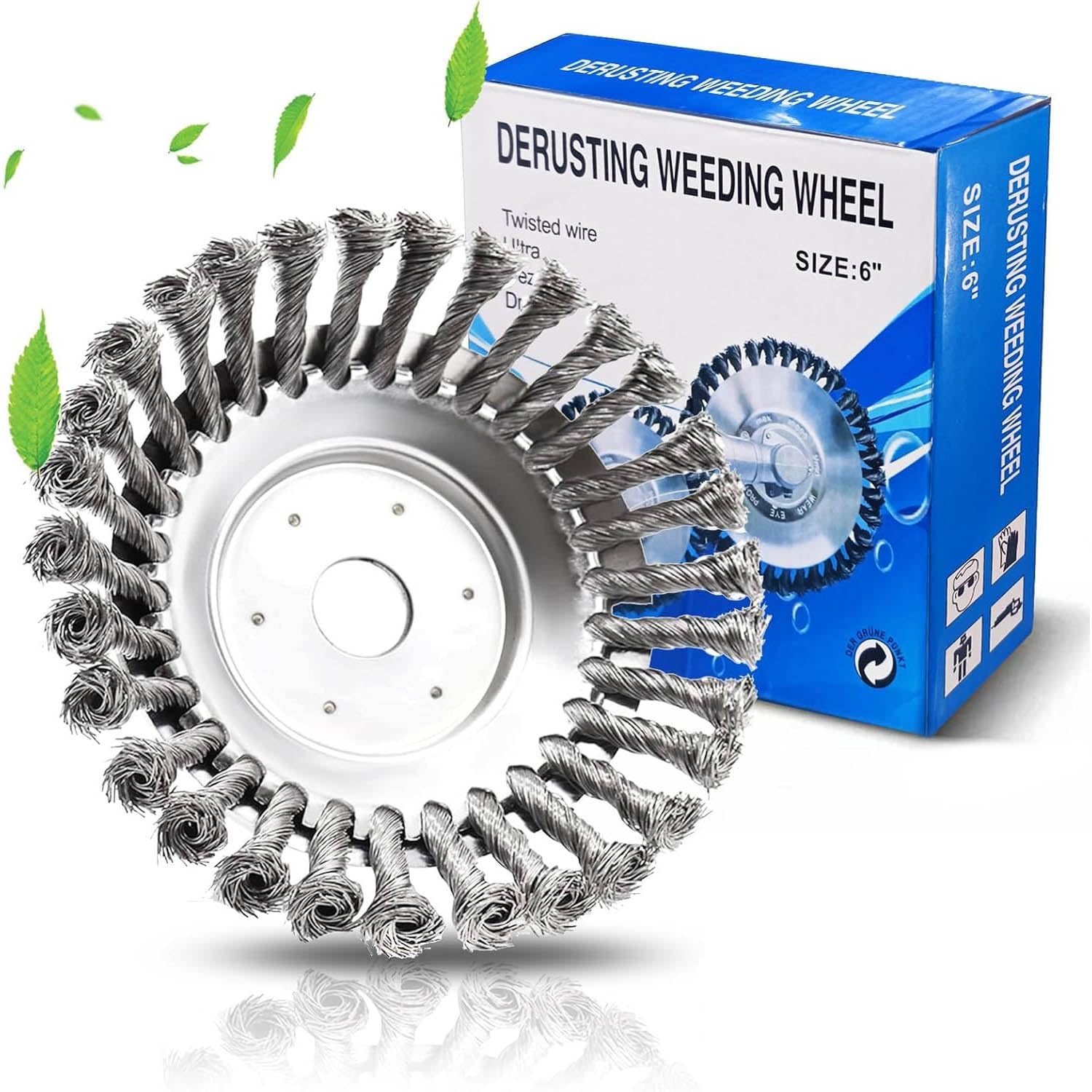 ZHHR UnkrautbüRste Freischneider, Profi UnkrautbüRste FüR Freischneidermit 25,4mm Bohrung, DrahtbüRste Freischneider, Unkraut Effektiv Entfernen, Anwendbar Auf Rasentrimmer,Motorsense Benzin