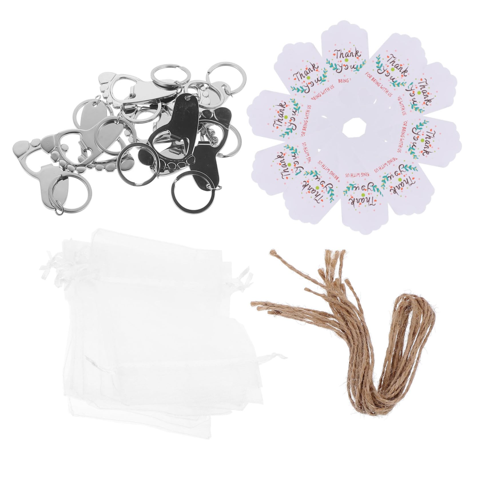 Porte-clés ouvre-bouteille présents de fête pour invités, lot de souvenirs avec étiquettes merci