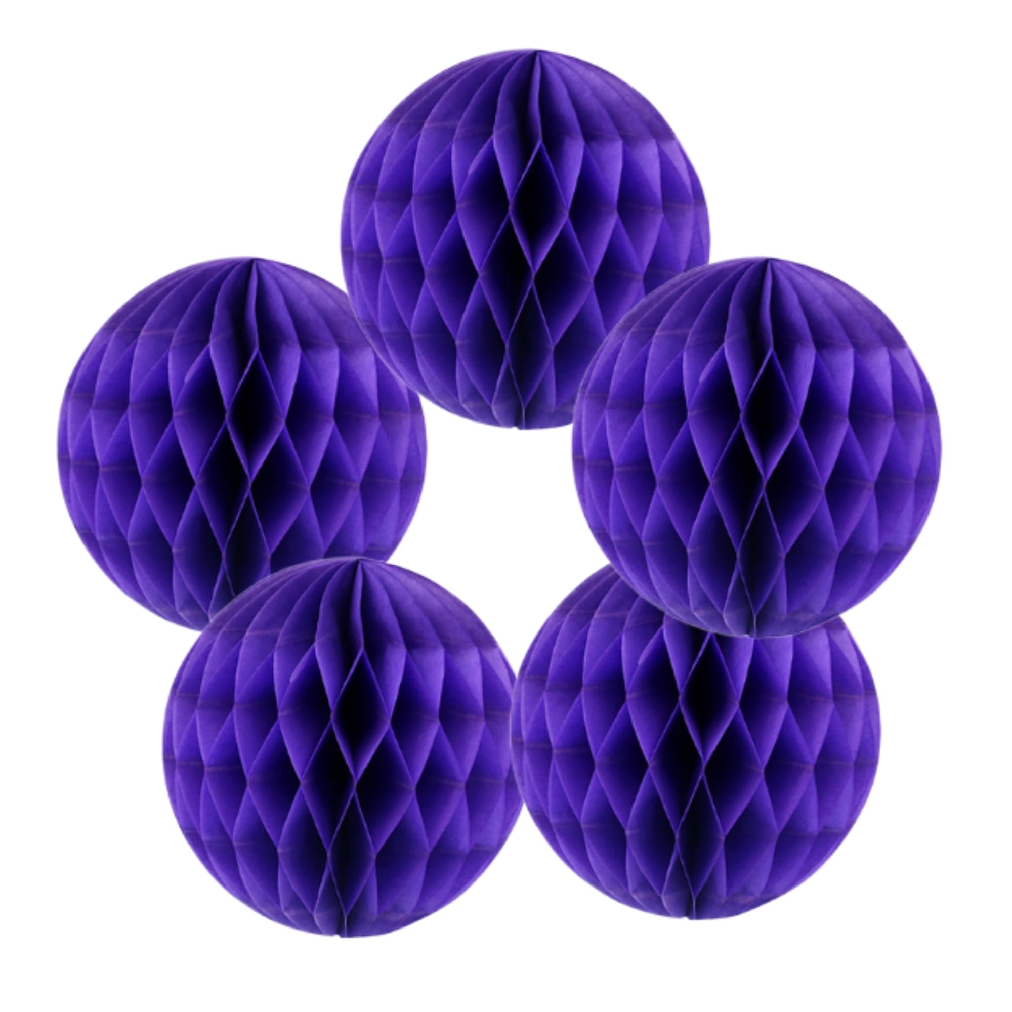 SrchJoy Honeycomb Paper Ball Party Decorations Pack of 5 Tissue Pom Poms Flower Ball Garland Birthday Baby Shower Wedding Party Decor (Purple, 5 Pcs - 6" (15cm))