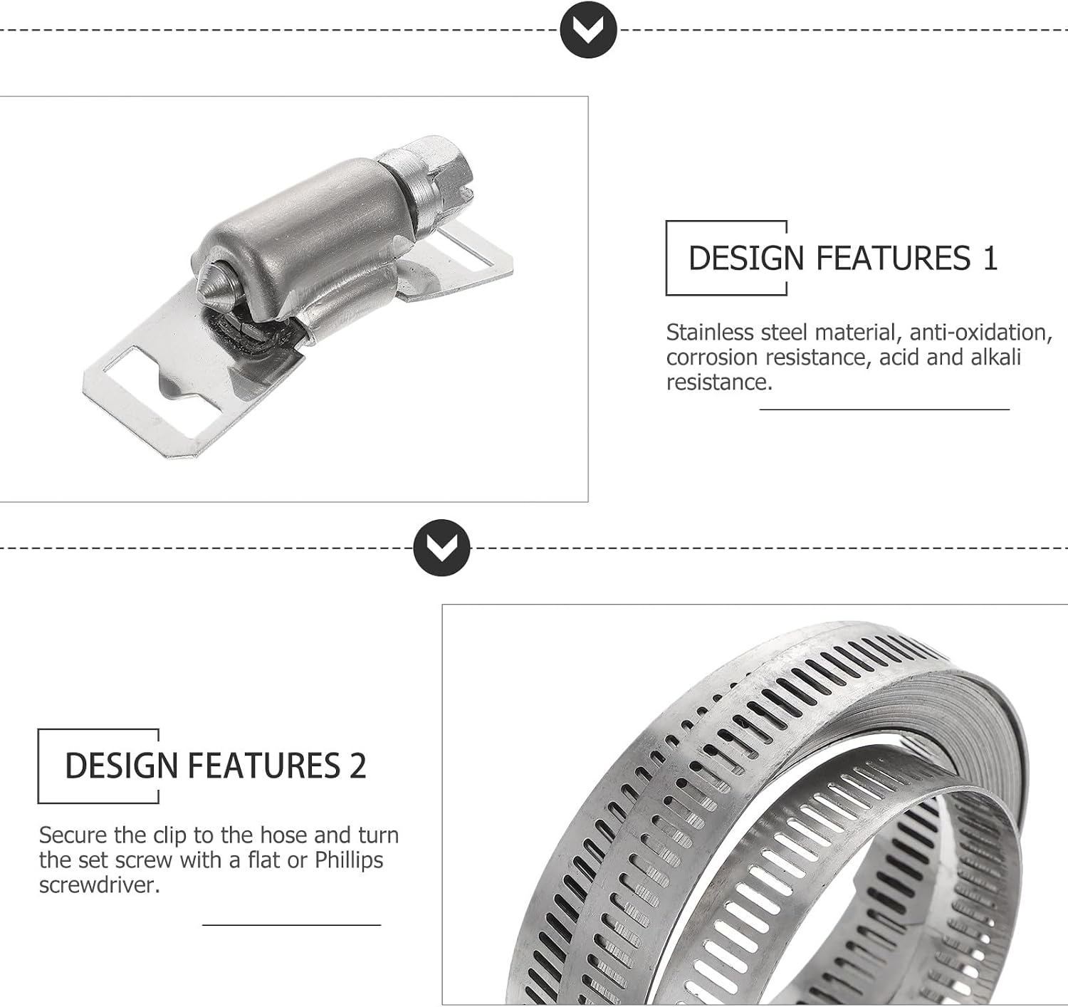 Totority Stainless Steel Hose Clamps 7pcs Set with Worm Drive Fasteners, Large Adjustable Circular Tube Band Clamps for Plumbing, Automotive, and Industrial Use