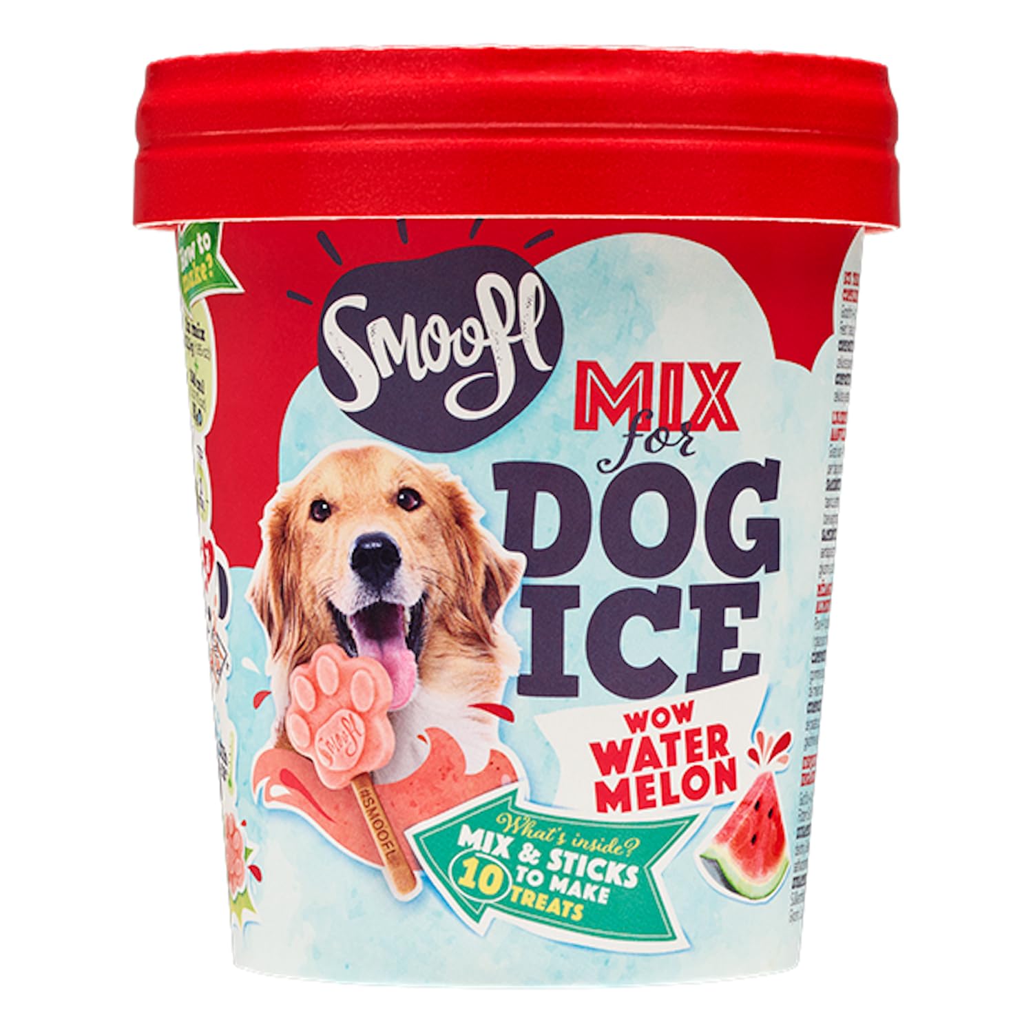 Premium Dog Snacks: Ice Cream for dogs as a snack to cool down in summer and as a healthy dog treat with refreshing effect, dog ice lollies with watermelon flavour