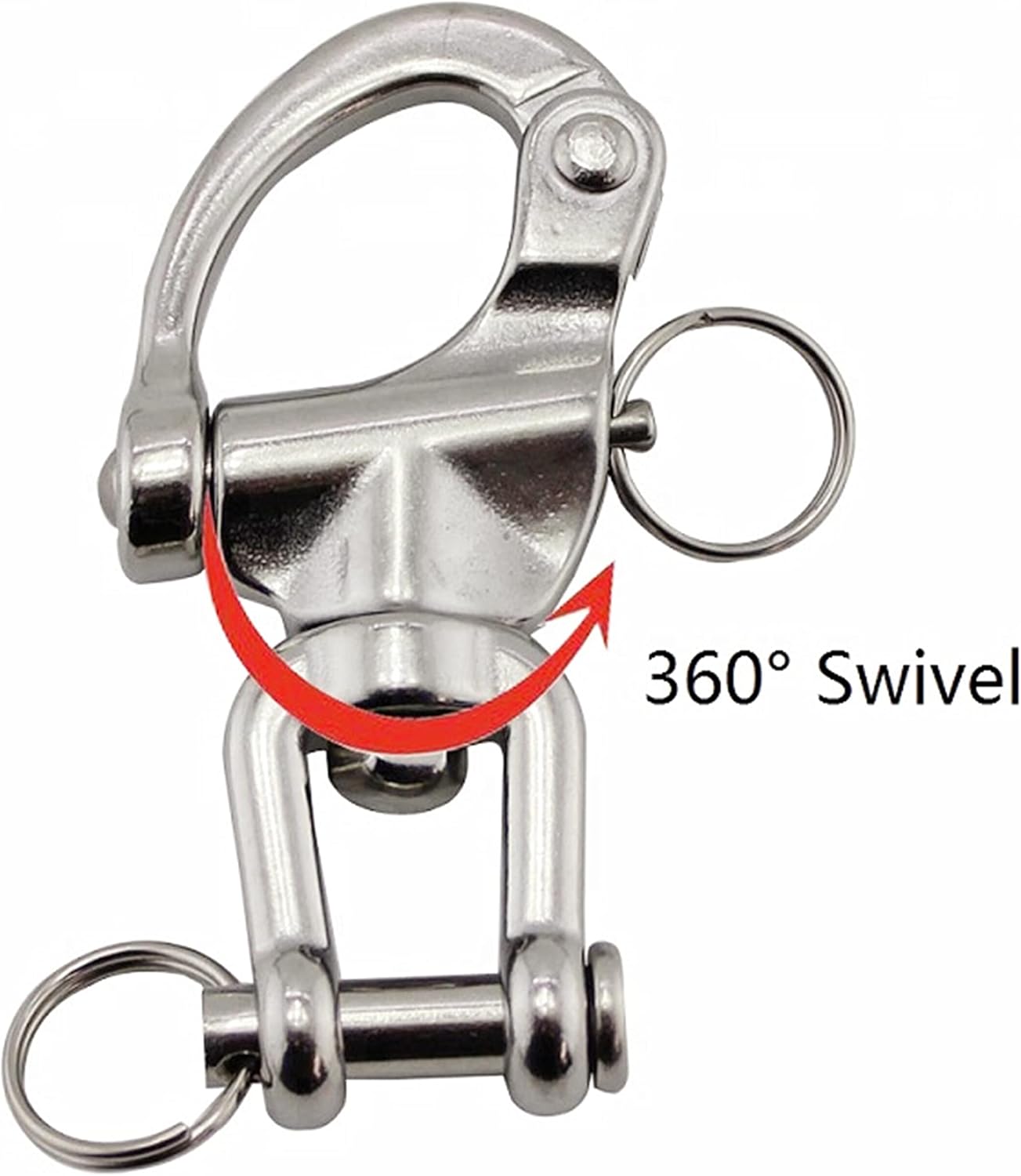 2Pcs Marine Swivel Snap Shackle， 316 Stainless Steel Quick Release Diving Clips Swivel Snap Hook for Sailboat Spinnaker Halyard Yacht