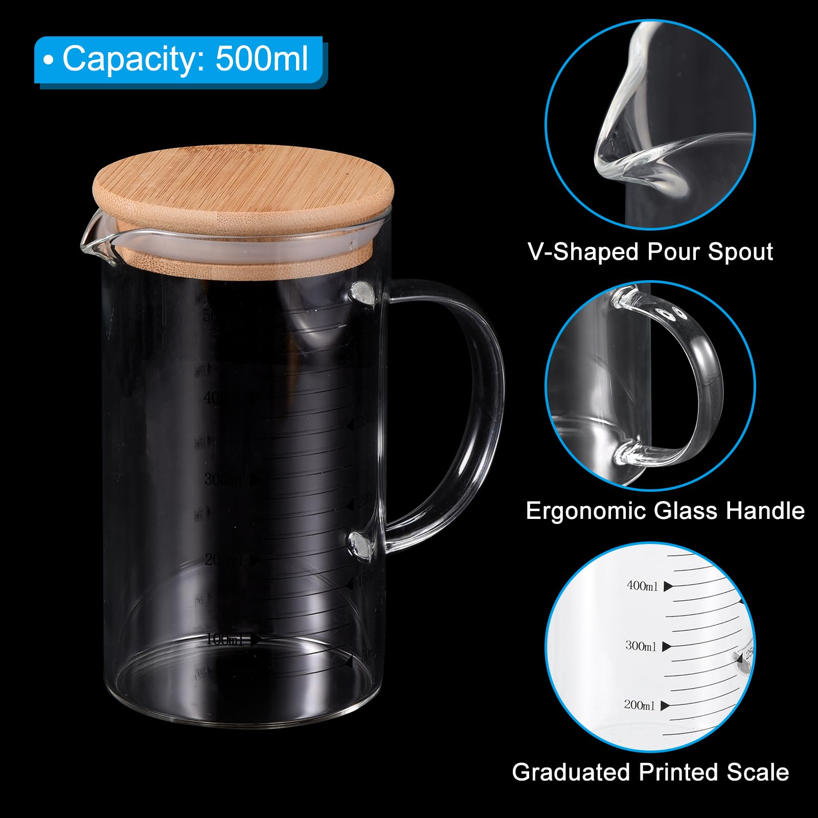 PATIKIL 500ml Glass Measuring Cup - Image 3