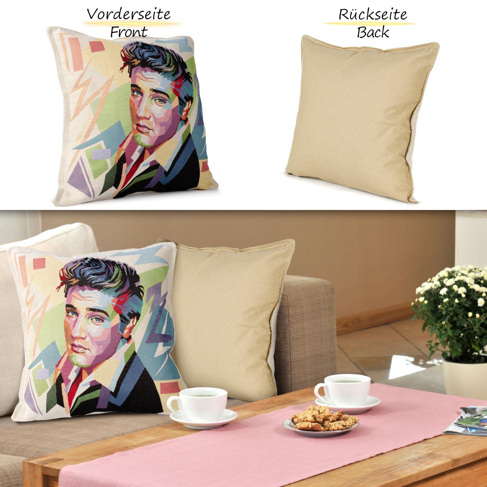 Lot De 4 Housses De Coussin 50x50, Double Face Carré Coussin Usine Taie Oreiller Exterieur Impermeable, Automne Coussins Décoratifs Avec Fermeture Eclair Invisible, Decoration Salon, Cadeau R1-941