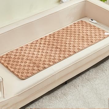 Heated Seat Cover for Sofa and Bed, 6 Temperature Settings Fast Heating Office Seat Cushion, Heating Pad for Chair, Sofa, BenchBrown,50x150cm/20x59in