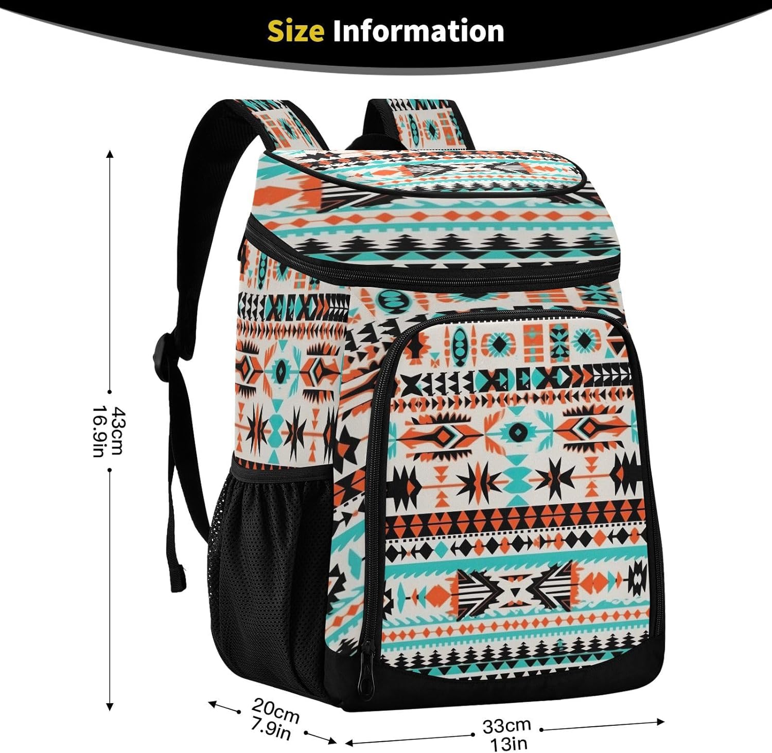 Abstract Pattern Cooler Backpack 36 Cans Leakproof Waterproof Backpack Cooler Bag Beach Accessories for Women and Men Travel Camping Fishing Backpack