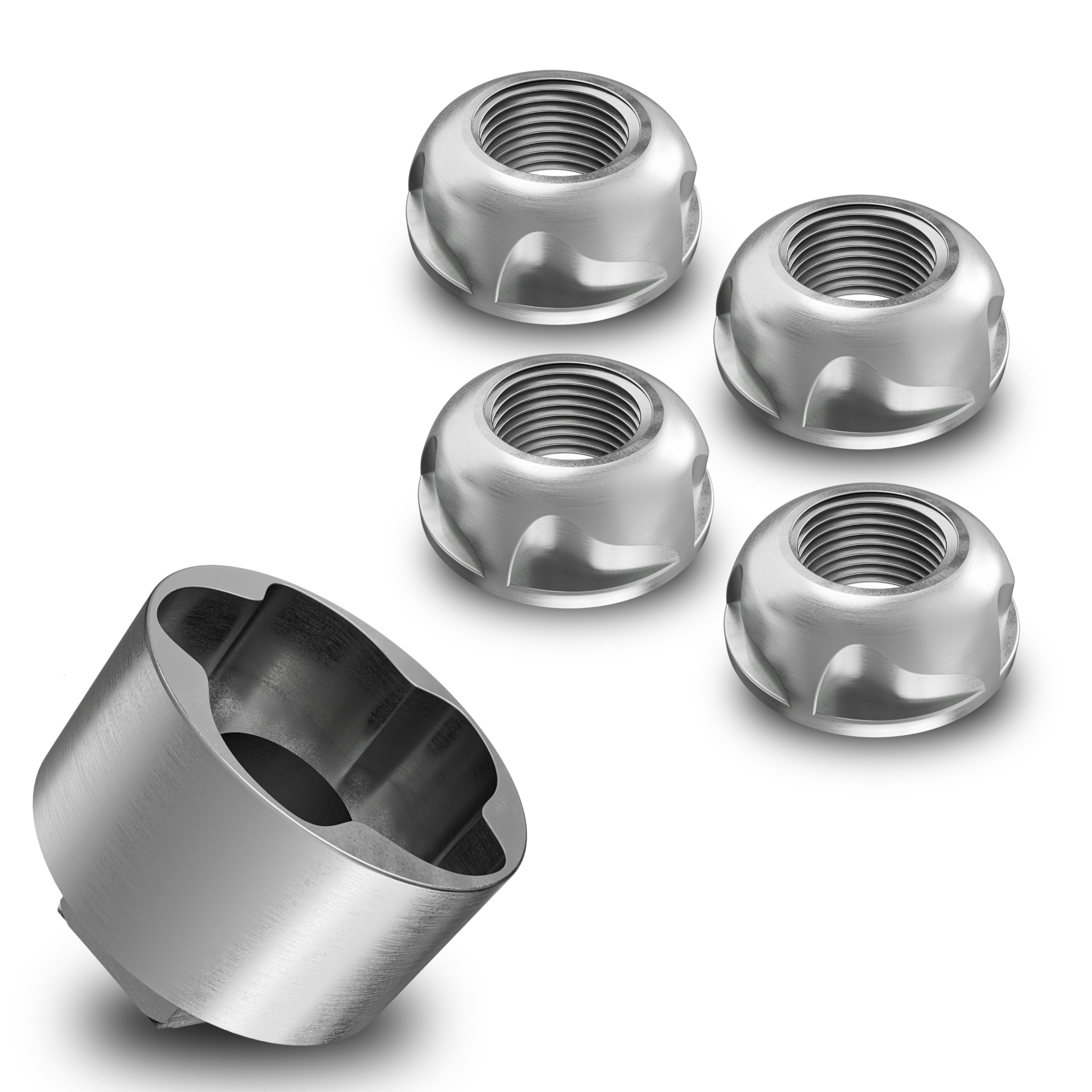 4 + 1 tuercas antirrobo, tuerca de seguridad antirrobo, bomba de calor M6 M8 M10 M12 de acero inoxidable (M10, 4 tuercas y 1 cerradura) 4M10T