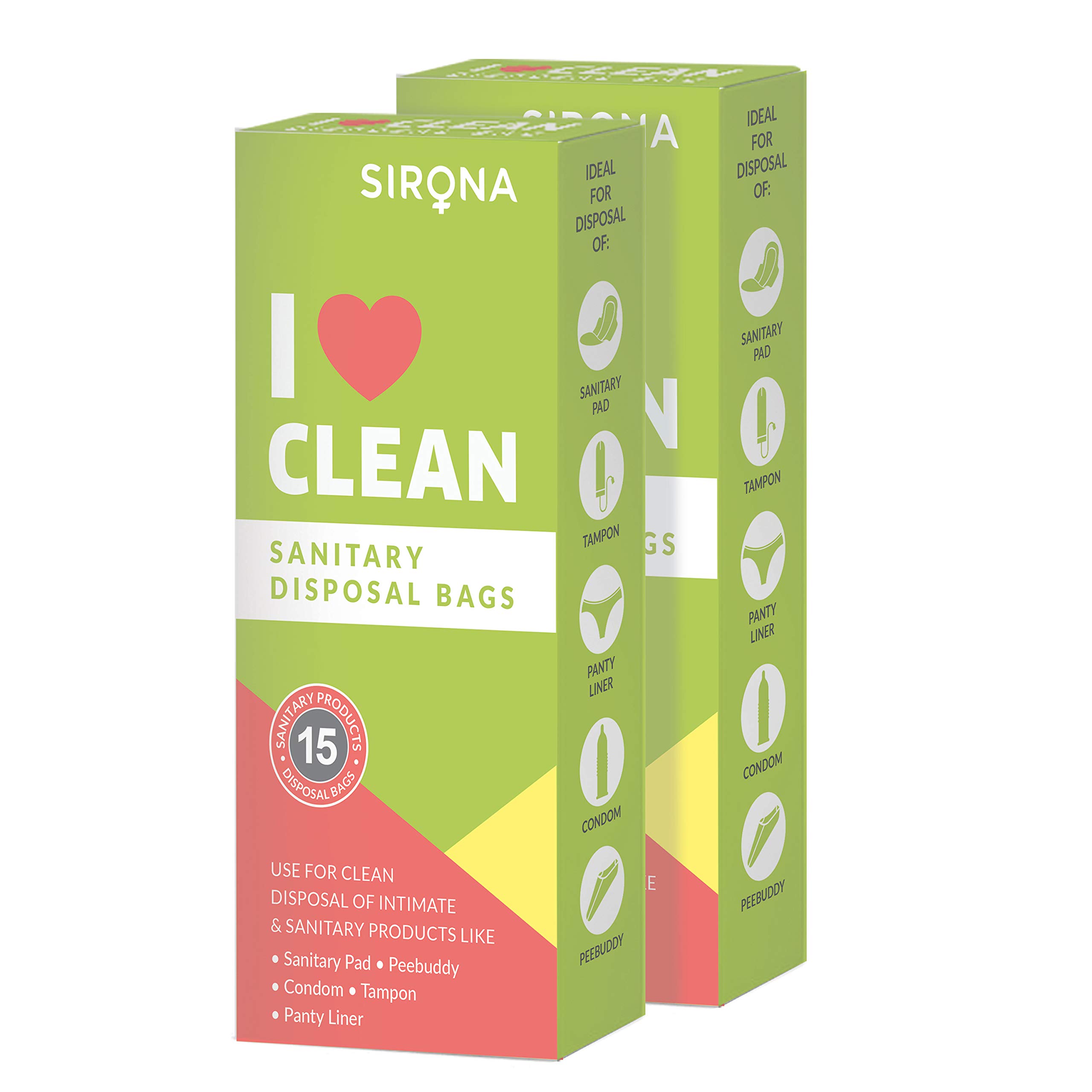 Sirona Sanitary Disposable Bags 30 Bags for Discreet Disposal of