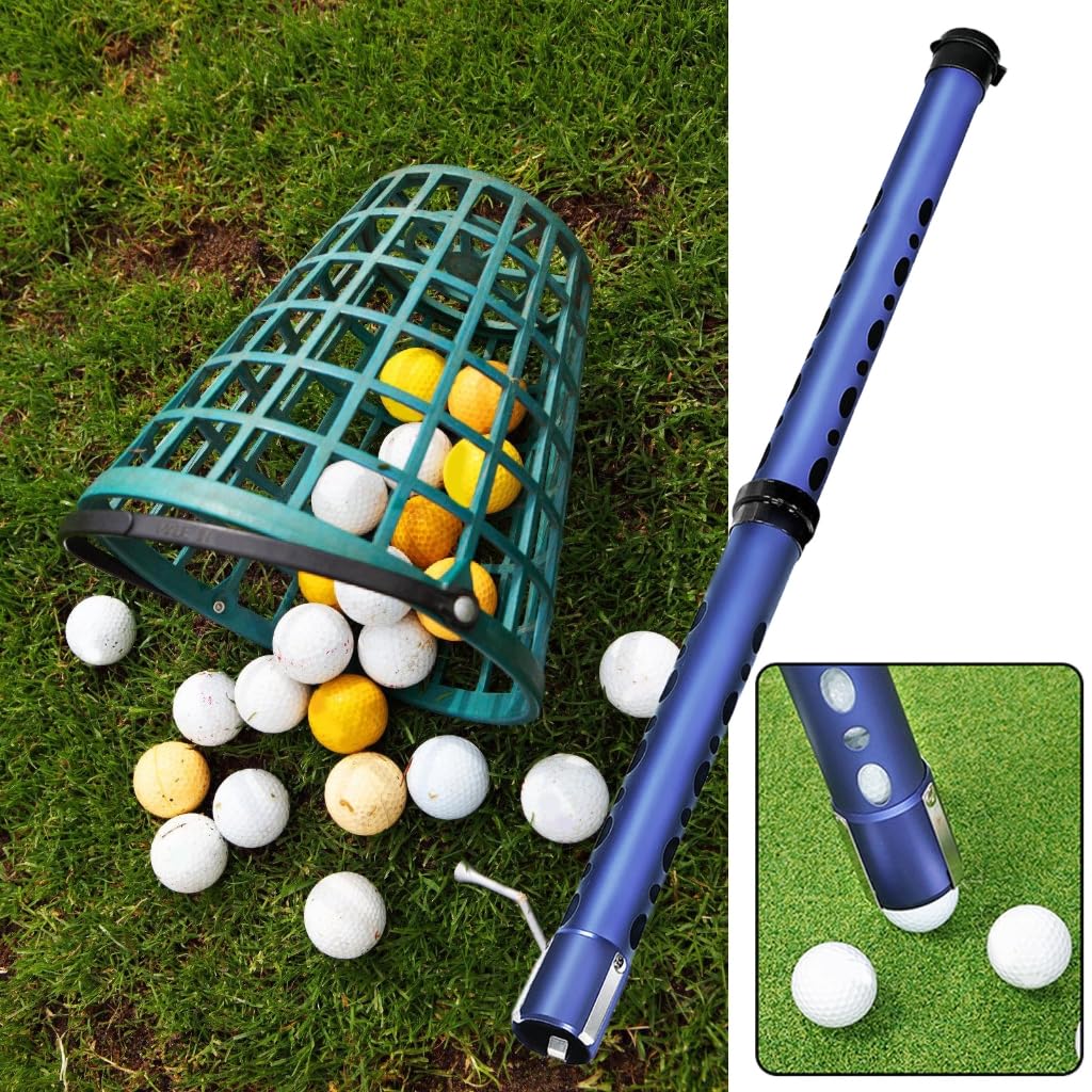 Recolector de pelotas de golf, recogedores de tubos, herramienta de recogida de pelotas de golf de aluminio, recogedores de pelotas de golf superiores