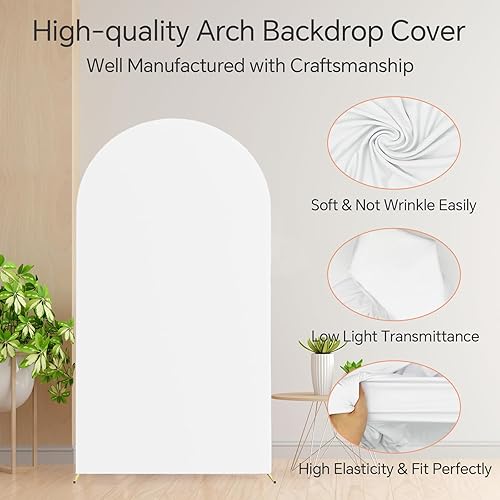 Miniatura 2 de Cubierta de fondo de arco, cubierta de arco de boda, tela de elastano, ajuste de 2 caras, cubierta de fondo de arco redondo para decoración de