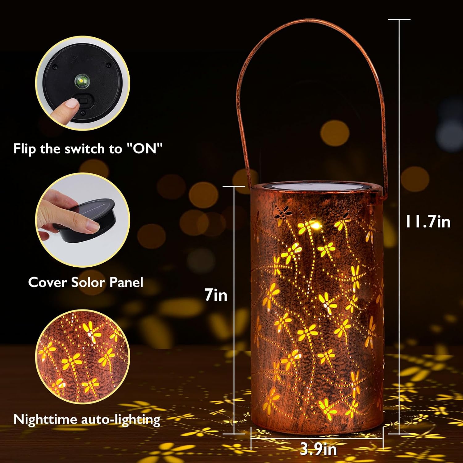 Homemory Gifts for Women, Dragonfly Solar Lanterns Outdoor Garden Lights image 5