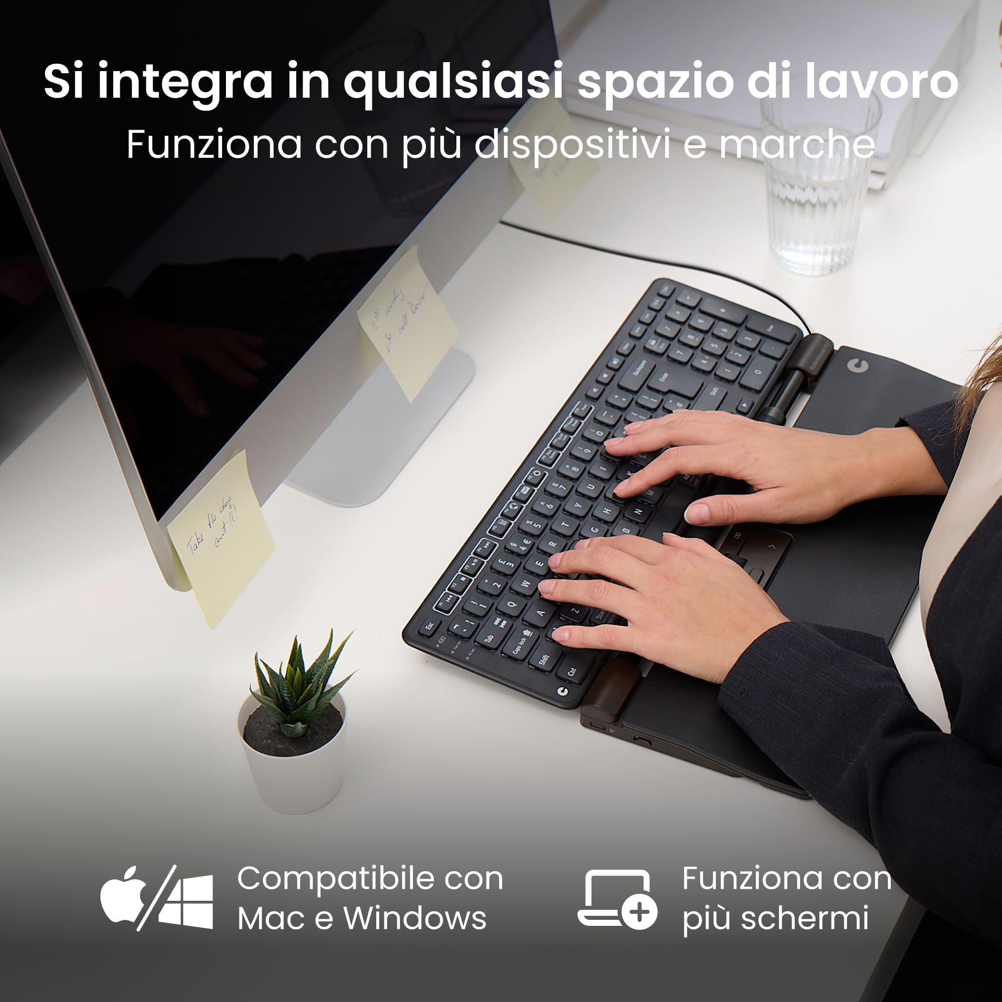 Contour RollerMouse Pro | Mouse Cablato | Poggiapolsi Regolare | Mouse Ergonomico Per Computer | Sollievo Dal Dolore | 6 Pulsanti Programmabili | 2800 DPI | Per Windows e MacOS | Pelle Sintetica