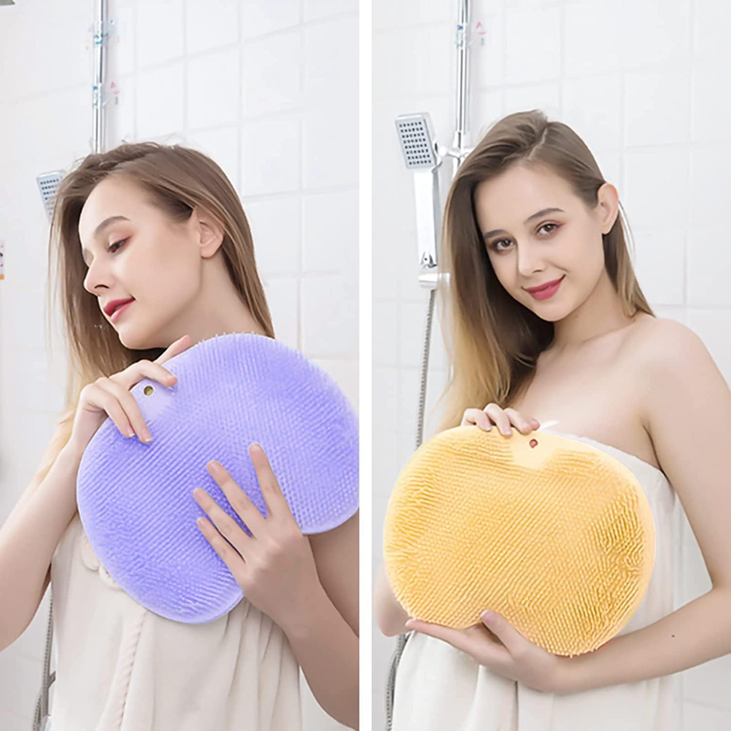 Perii pentru picioare de diferite culori înainte de utilizare