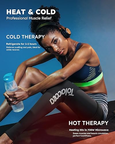 Miniatura 4 de Tolaccea Bolsa de hielo para piernas completas con cobertura de 360 con correa para recuperación muscular después del ejercicio, bolsa de hielo que