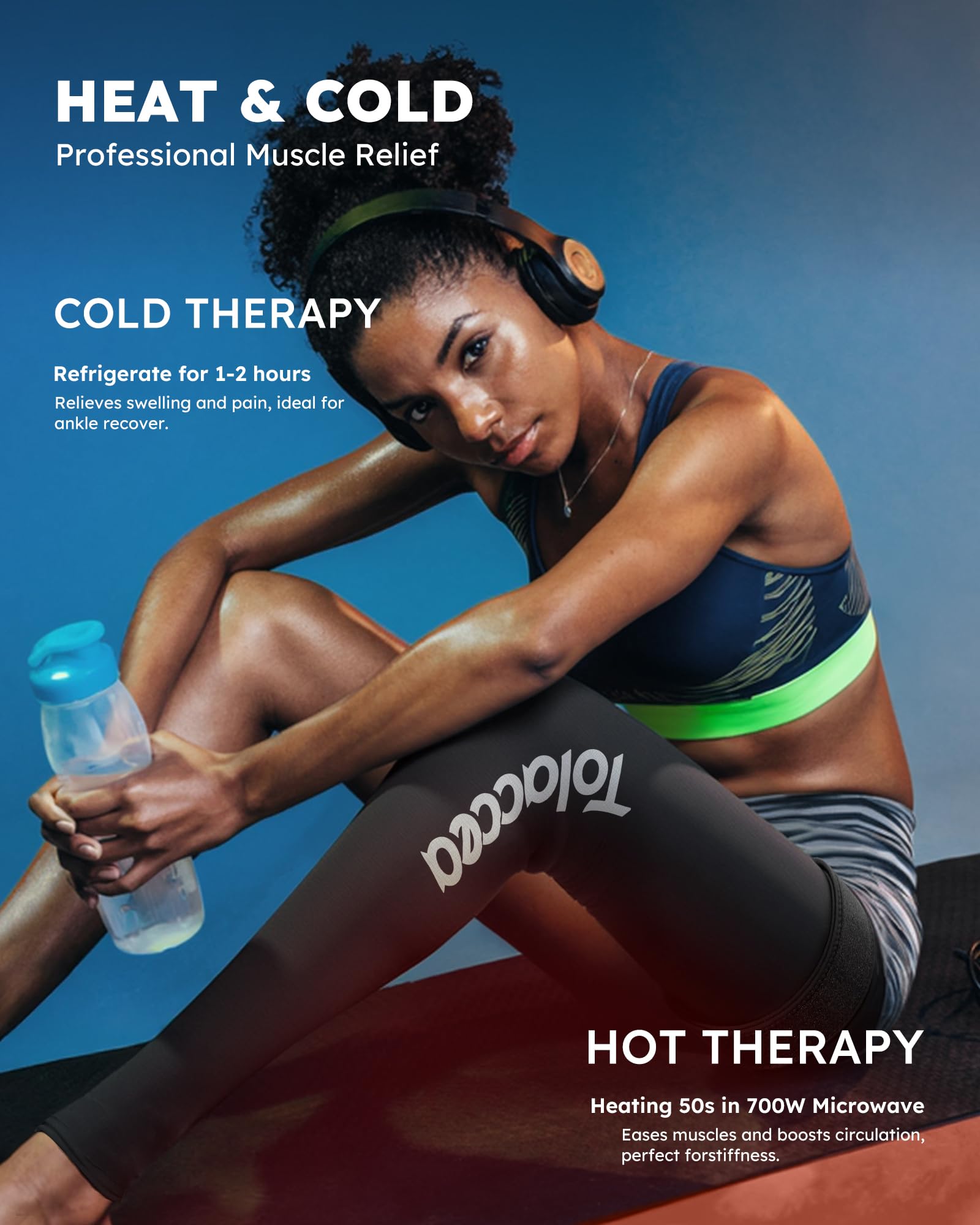 Tolaccea Impacco Ghiaccio per Gamba Intera con Copertura 360° – Fascia con Gel Riutilizzabile per Sollievo dal Dolore e Recupero Muscolare – per Piede, Polpaccio, Coscia, Ginocchio e Tibia(L)
