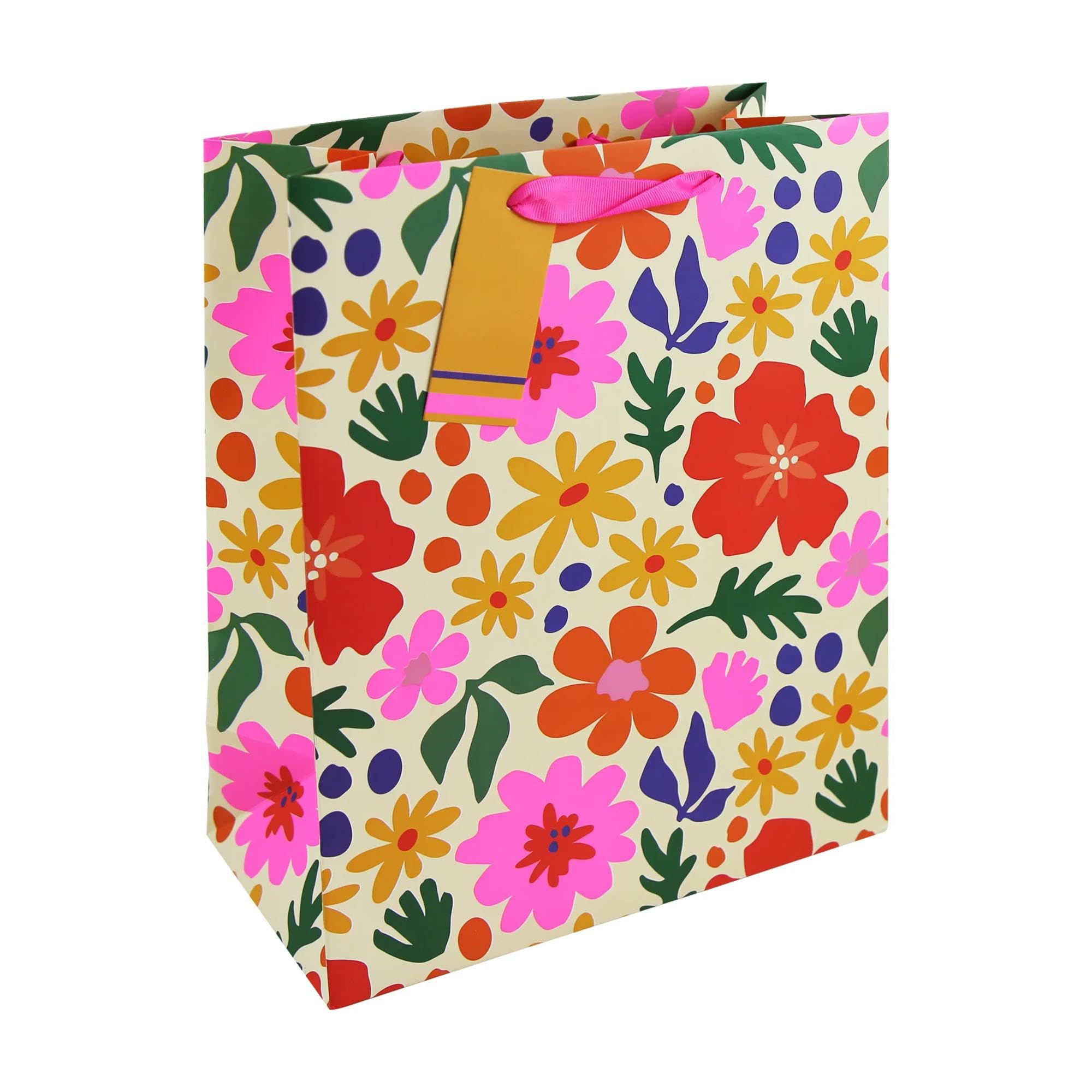 Eurowrap 35528-2C - Fleurs, sac Large 26,5x14x33 cm - PAQ DE 6