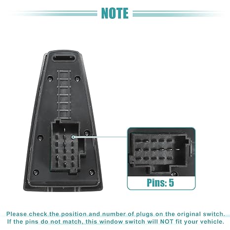 ACROPIX Right Passenger Side Power Window Switch Window Control Switch Fit for Volvo VNL 2006-2012 No.20752919 - Pack of 1