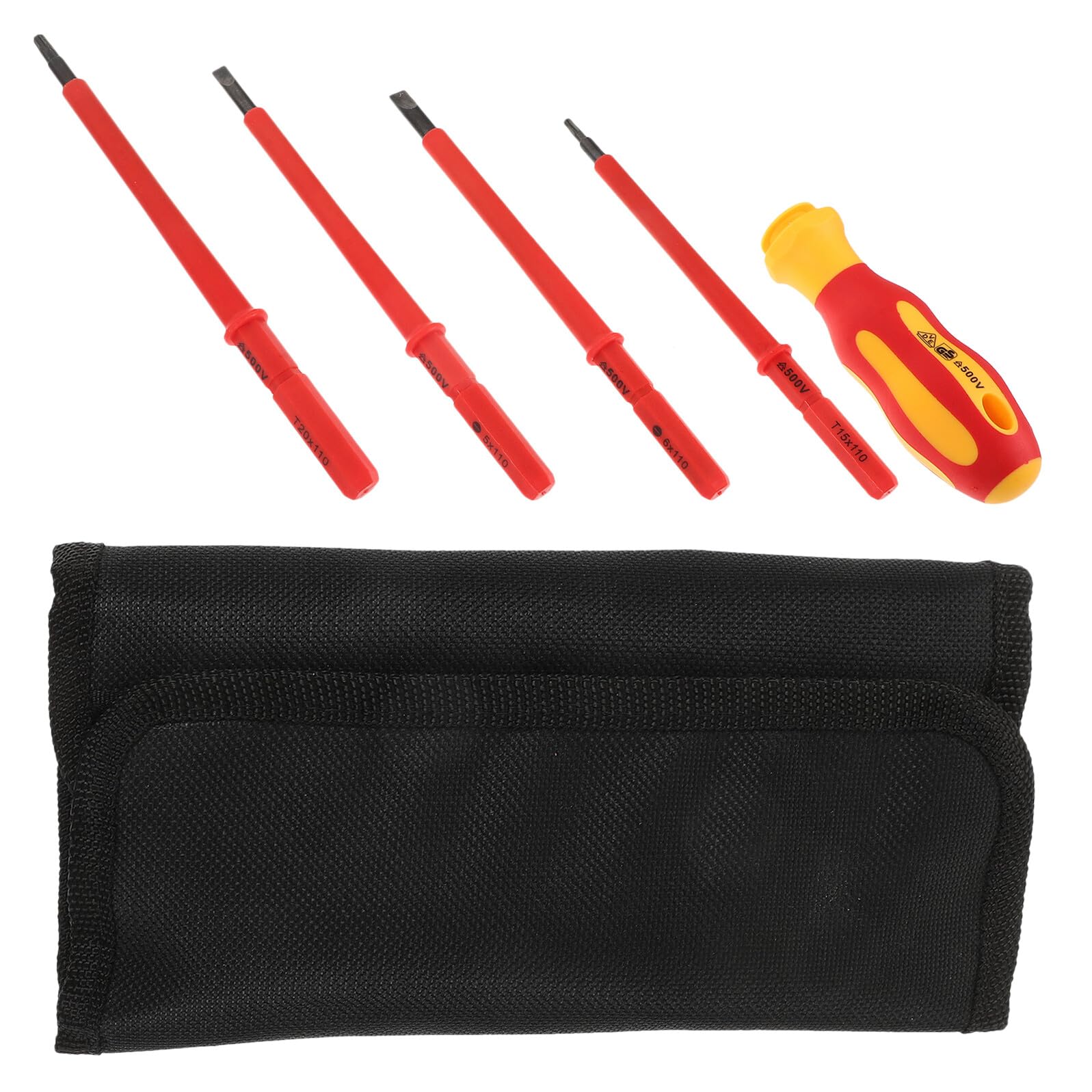 Tournevis isolés en acier chrome-vanadium COLLBATH avec pochette de rangement compacte