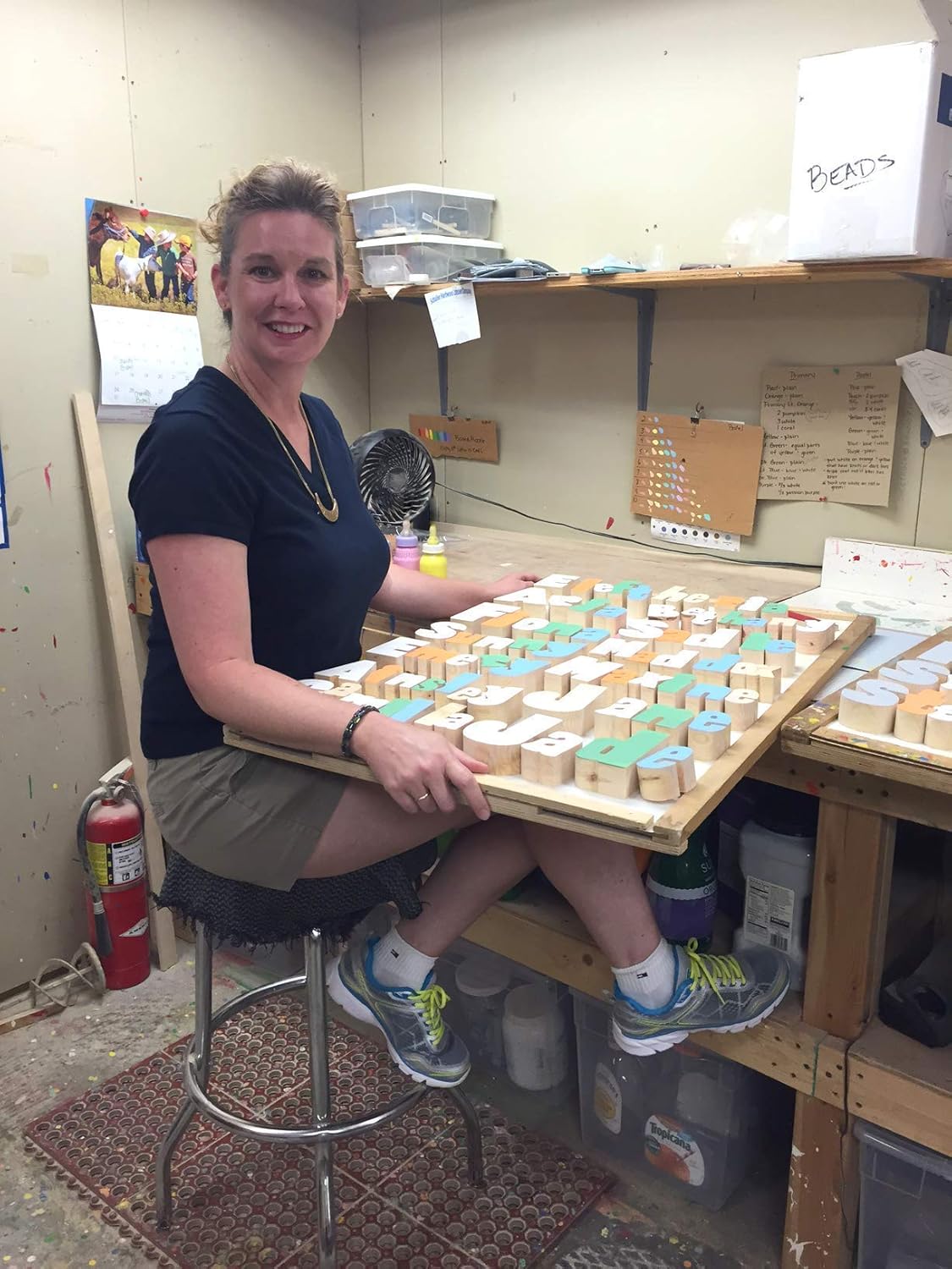 Damhorst Toys Name Puzzle Stool in Pastel Colors with Engraved Message