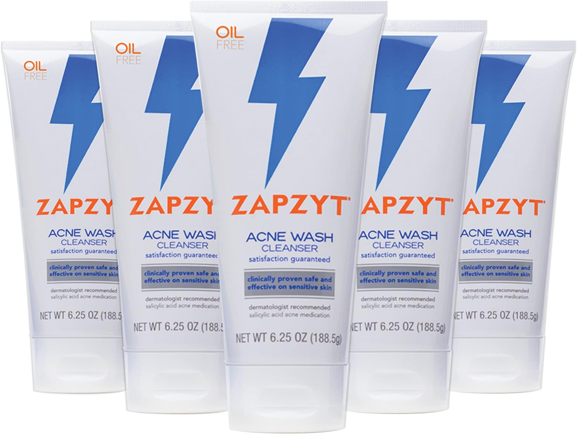 ZapzytAcne Wash with Salicylic Acid 6.25 oz (Pack of 5)