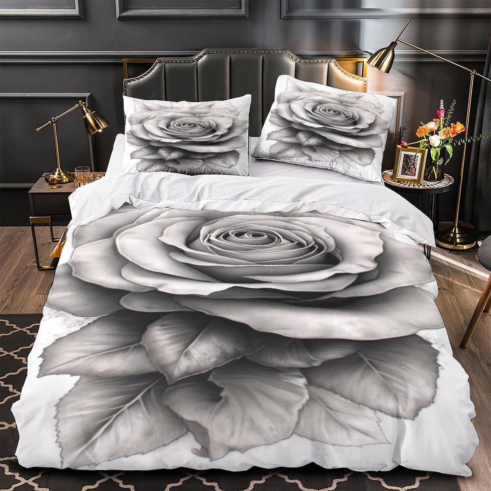 Drap de couette art botanique réaliste en microfibre premium
