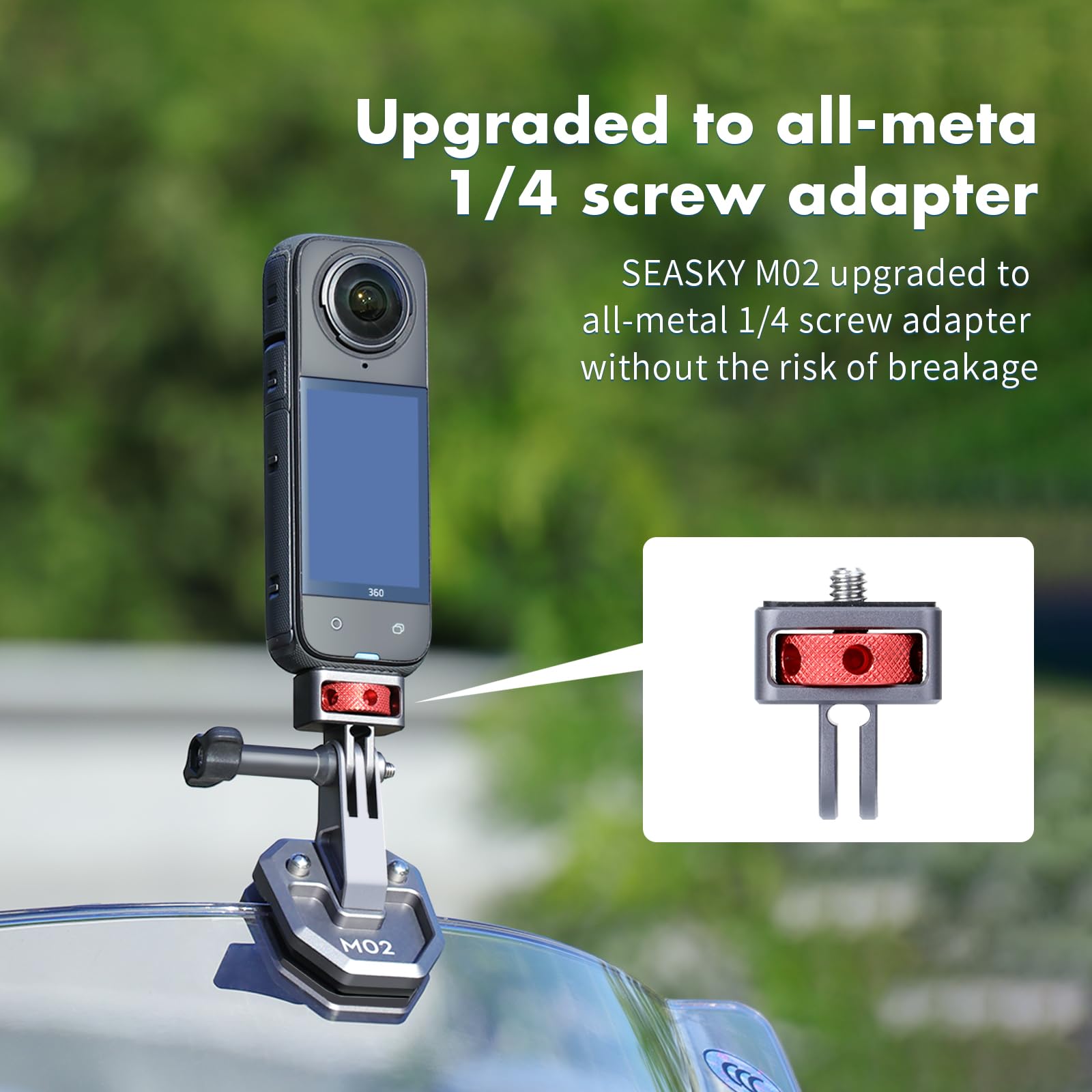 SEASKY M02 Tutti gli accessori in alluminio metallo moto parabrezza Mount per Gopro Hero 13 12 11 10 9 8 7 per DJI Action 5 4 3 2 per insta360 X4 X3 X2 X RS Sport Action Camera