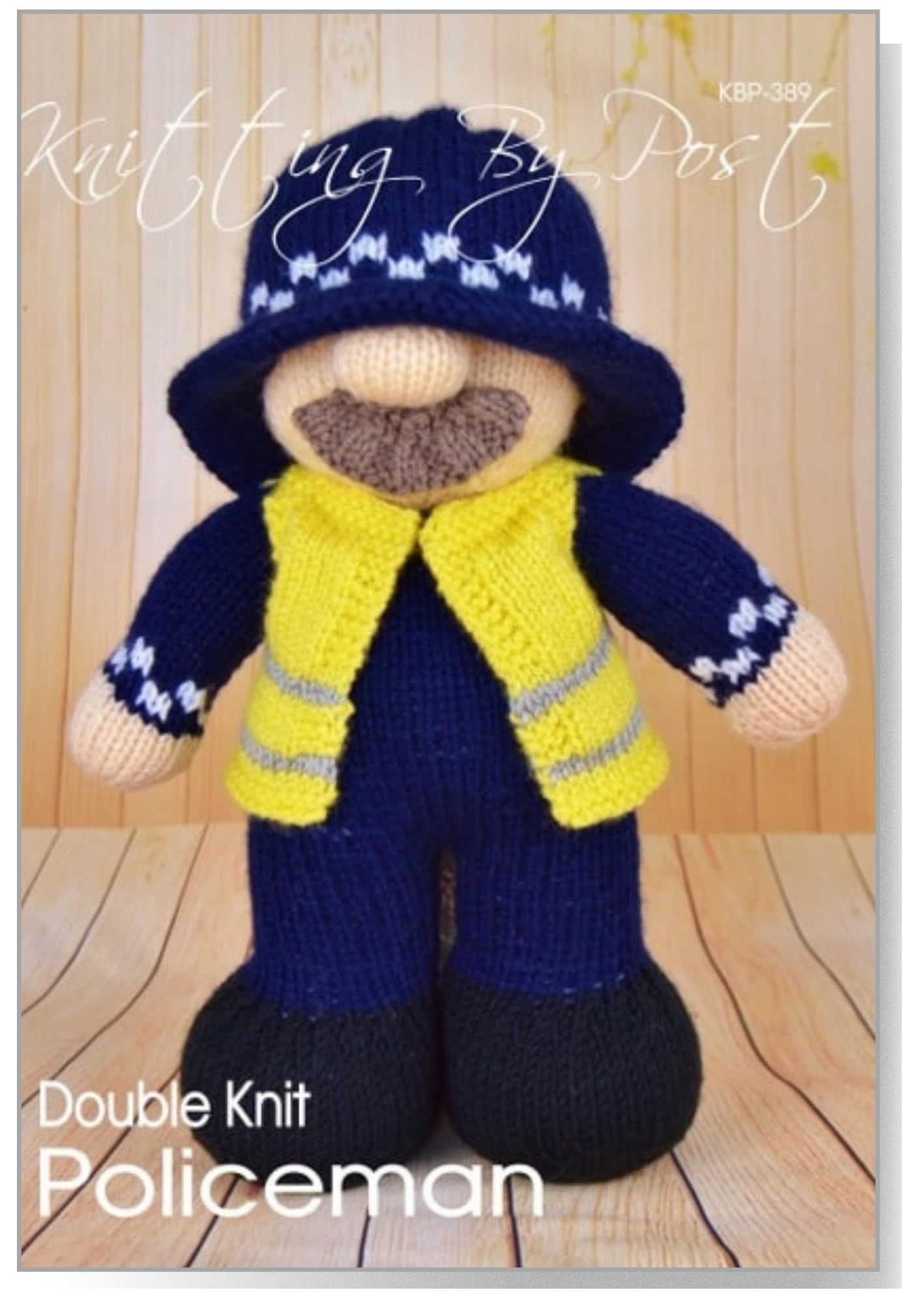 Knitting By Post Black, Blue, Yellow Knitting Pattern Policeman From Our Crime Fighting Hero Doll Is Yours To Knit In Black, Blue And Yellow