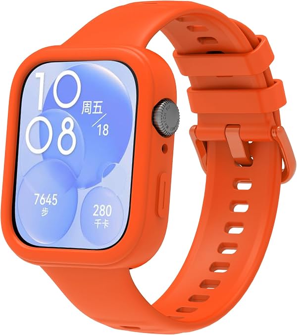 Yrzper compatible con Huawei Watch Fit 3 funda protectora con banda resistente para hombres mujeres pulseras de silicona ligera banda deportiva correa protectora a prueba de caídas para Huawei Watch Fit 3