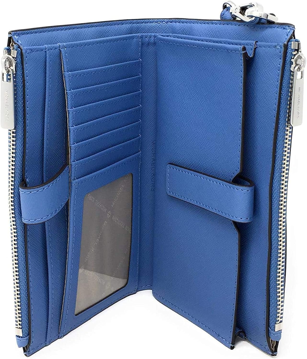 Michael Kors Jet Set Travel Double Zip Saffiano Leather Wristlet Wallet (French)