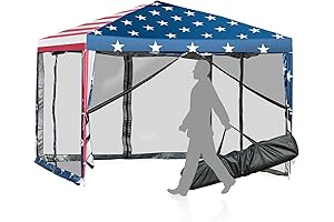 Tangkula 10x10 Pop Up Canopy with Netting: Shelter from Sun or Rain