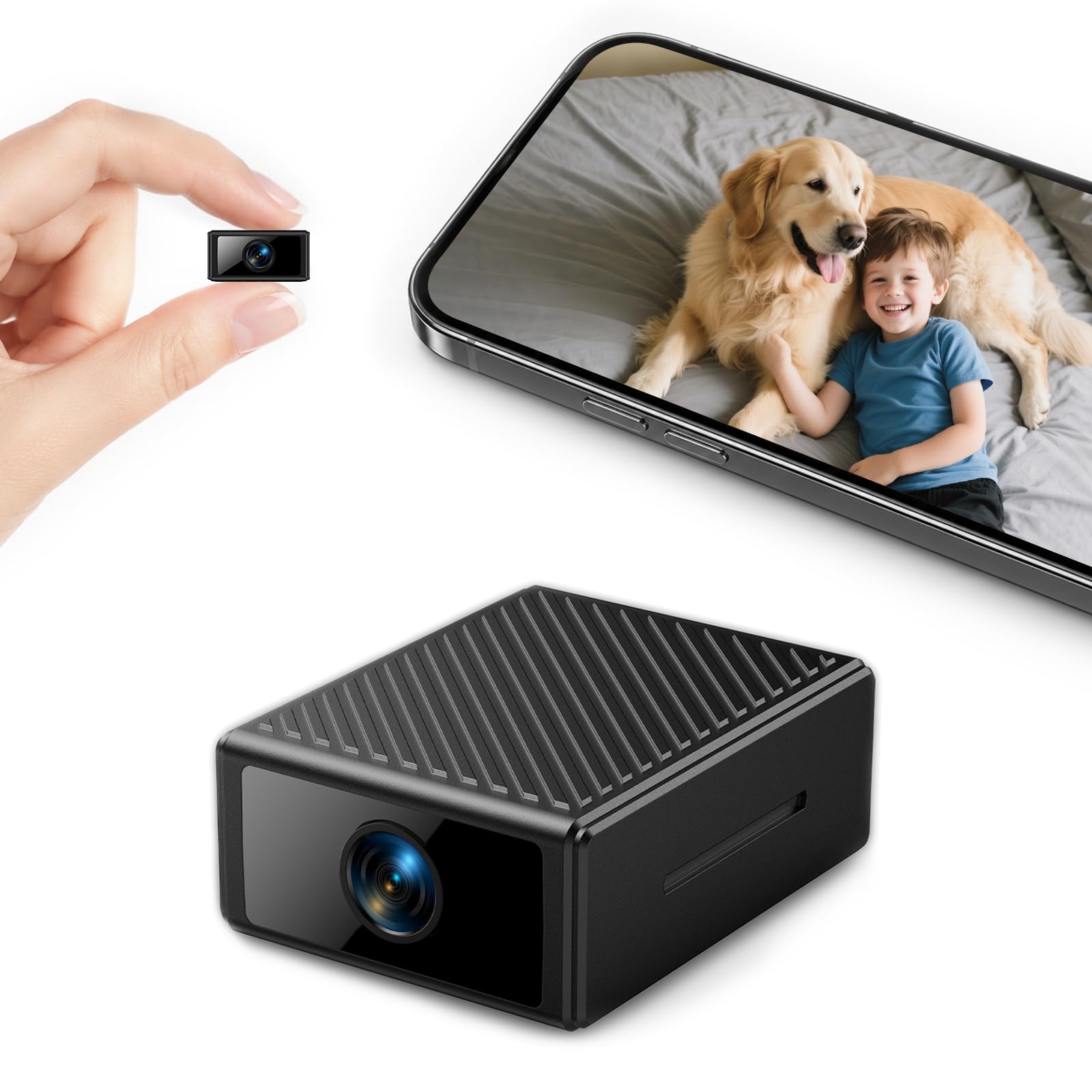 Liretope Mini Kamera 4K WLAN, Überwachungskamera Innen mit 160° Weitwinkel, Nachtsicht und Bewegungserkennung, App-Benachrichtigungen & Live-Ansicht, Cloud- und microSD-Speicher, für Zuhause und Büro