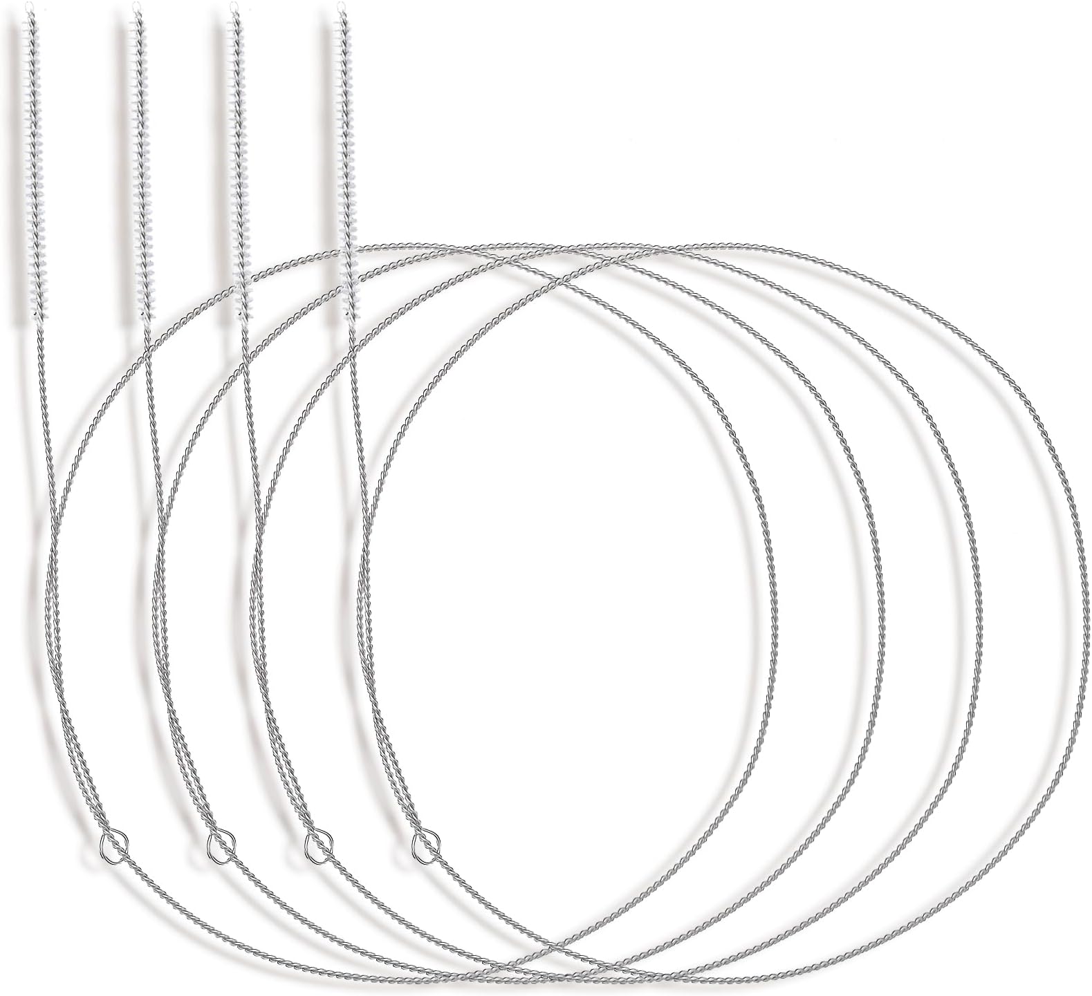 4 Pcs Nylon Bristles 1/6 Inch Diameter Feeding Tube Brushes - 39 Inches Long, Cleaning Brush for Straw, Hose, Bottle, Refrigerator Drain, Gutter
