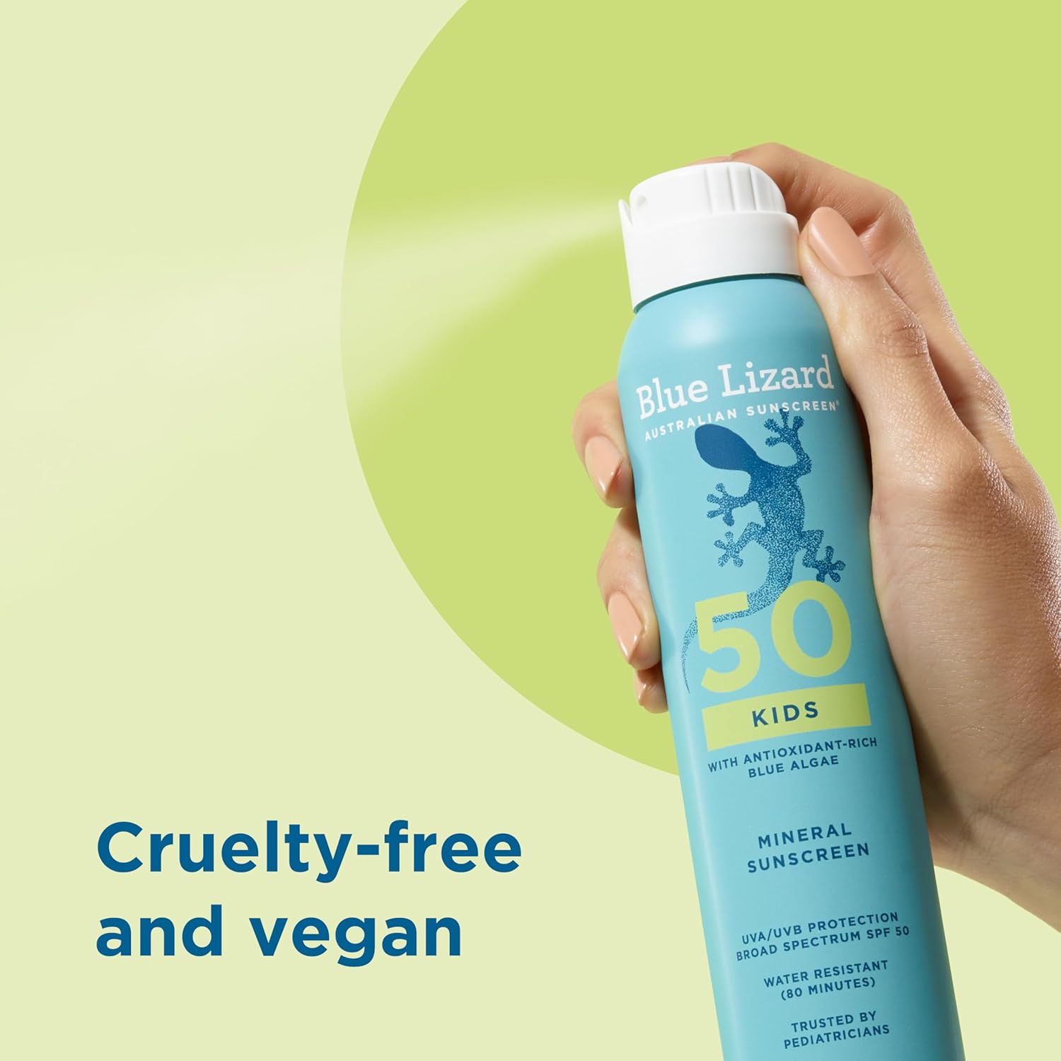 Blue Lizard Kids Mineral Sunscreen Spray SPF 50+, Brand, Broad-Spectrum UVA/UVB Protection, Water-Resistant, Zinc Oxide Formula, 5 fl oz - Image 3