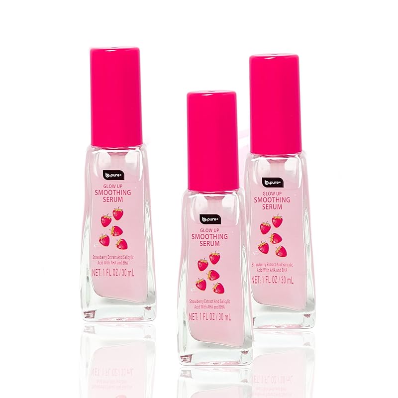 Sérum facial b.pure Glow Up de morango, 3 unidades de 30 mL